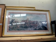 2 framed and glazed quality prints The Battle of Waterloo and The Charge of the Light Brigade