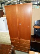 A vintage G Plan teak wardrobe 2 door over 3 drawer 90cm x 59cm x height 204cm