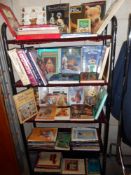 A good large quantity of old books on toys and dolls including auction catalogues on 5 shelves