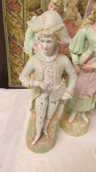 A tall bisque female figure, a/f (46 cm) a Bisque boy figure (33 cm), - Image 6 of 6