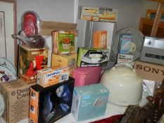 A mixed lot of kitchen and household items.