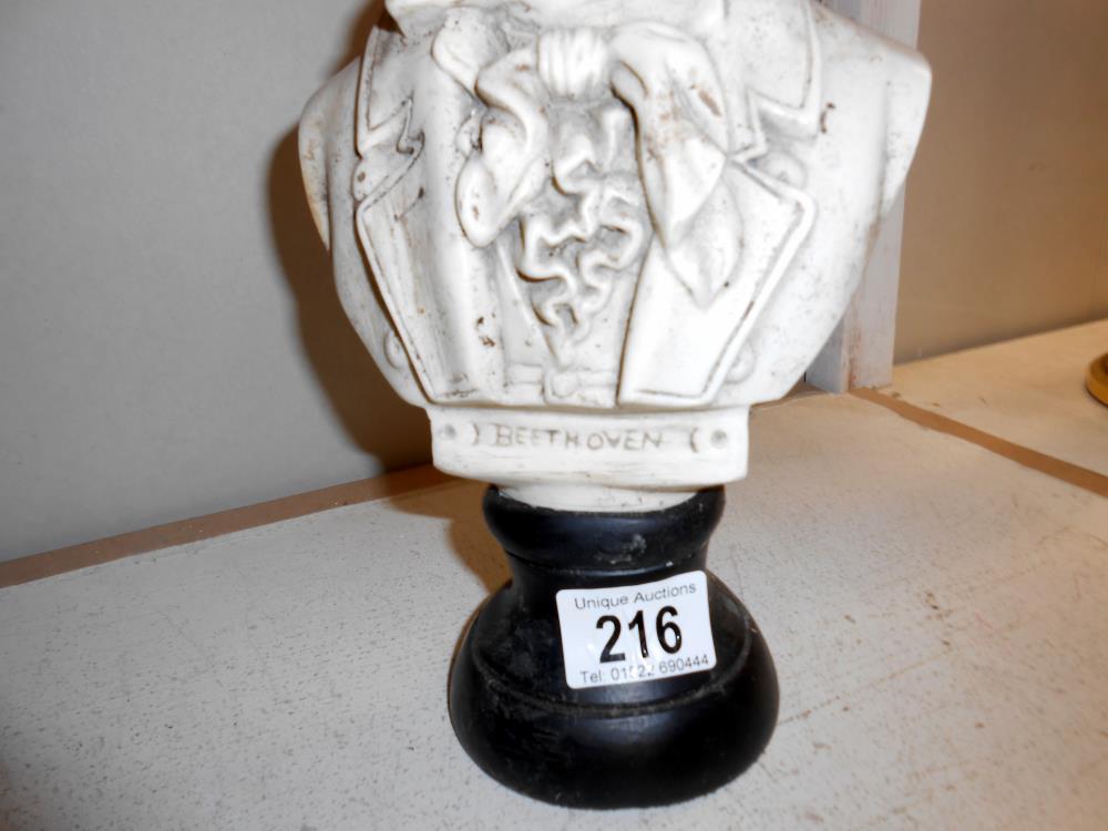 A bust of Beethoven on a plinth (in need of cleaning) - Image 2 of 3