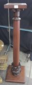 An old Victorian mahogany tall torchere,