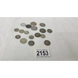 17 silver foreign coins, (48 grams).