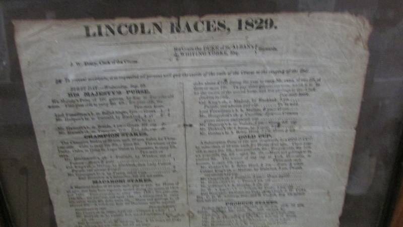 A framed and glazed Lincoln Races 1829 poster. - Image 2 of 3