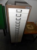 A Bisley metal 15 drawer foolscap/A4 filing cabinet 41cm x 28cm height 94cm ****Condition