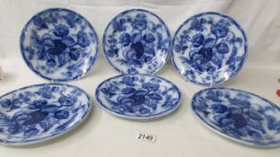 6 Victorian Wedgwood 'Water Nymph' plates (overall in good order, no crazing,