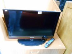 A Samsung 26" television with remote