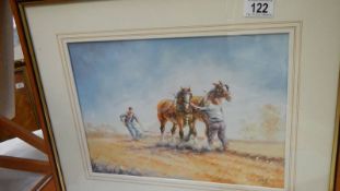 A good framed and glazed watercolour entitled 'Play Up' by Maurice J Bush, 51 x 44 cm.