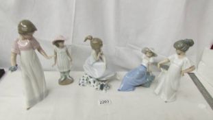 One Lladro and four NAO by Lladro figurines - Lladro ref.