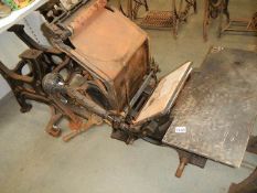 A large old printing press.