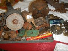 A good lot of workshop sundries including lathe chuck.