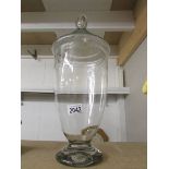 A good glass lidded "Sweet Jar" with lid, approximately 46 cm tall.