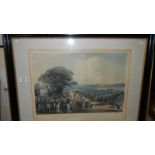 A large framed and glazed print entitled 'Review at the Mont Park, Friday 26th May 1837',