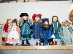 7 porcelain collectors dolls