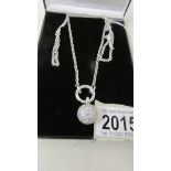 A quality designed silver and white stone necklace by Ti Sento Milano Italia, all silver,