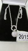 A quality designed silver and white stone necklace by Ti Sento Milano Italia, all silver,