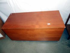 A teak effect blanket box 100cm x 43cm x height 47cm