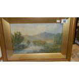 A good gilt framed watercolour country scene, 28 x 32 cm and 32 x 36 cm.