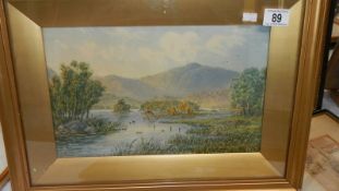 A good gilt framed watercolour country scene, 28 x 32 cm and 32 x 36 cm.