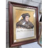 A framed and glazed portrait print of Sir Thomas Moore (1478-1535), image 57 x 40 cm,