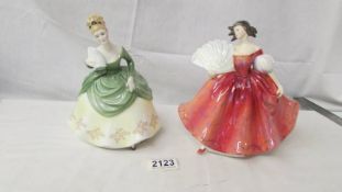 2 Royal Doulton figurines - First Waltz HN2862 and Soiree' HN2312.