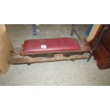 2 x 3.5" gauge rolling flat wagons, one with seat pad.