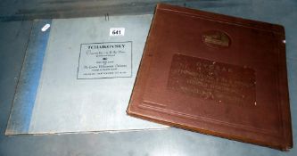 A boxed set of Shellac records including Tchaikovsky concerto No 1 in B flat minor,