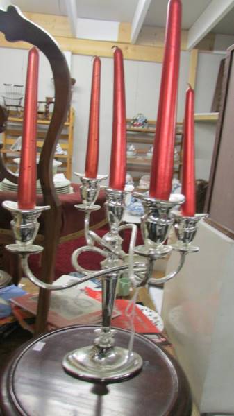 Two silver plate candelabra. - Image 2 of 3