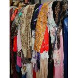 A large lot of scarves.