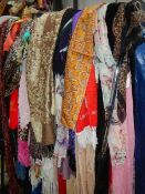 A large lot of scarves.