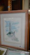 A framed and glazed print of Boston Stump.