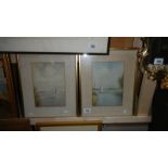 A good pair of gilt framed and glazed watercolours singed Goodman.