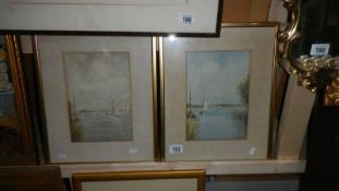 A good pair of gilt framed and glazed watercolours singed Goodman.