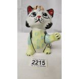 A Lorna Bailey Pottery 'Busy Bee the Cat', 13 cm tall, signed to base.