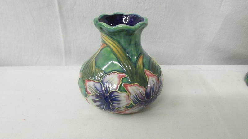 3 old Tupton Ware lidded pots, An old tupton ware vase and another vase in the style of Moorcroft. - Image 6 of 9