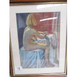 A framed and glazed pastel 'Figure Study' by Joyce Snowden (Lincolnshire Artist's Society artist),