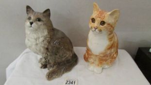A Beswick cat and one other cat.