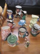 11 various Toby and character jugs such as Uriah Heep etc.