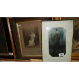 2 old early 20th century framed and glazed family photographs.