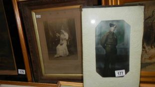 2 old early 20th century framed and glazed family photographs.