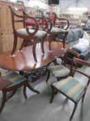 A set of 6 darkwood stained dining chairs