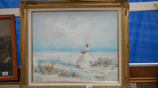 A good gilt framed French style painting on canvas.