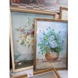A framed and glazed Vernon Ward floral print and another signed Stan Langford.