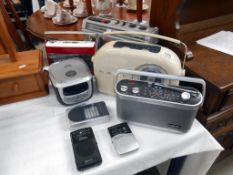 A selection of radios, plus cd player, mostly Roberts,