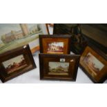 A set of 4 framed and glazed Asian prints, 32 x 27 cm.