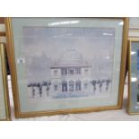 A framed and glazed architectural print, 67 x 60 cm.