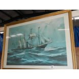 A framed and glazed print of SS Great Britain.