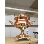 A superb quality Victorian copper samovar with brass tap.