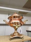 A superb quality Victorian copper samovar with brass tap.